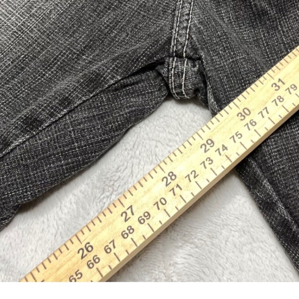 Mens Jeans 36 Black Faded Y2K Baggy Hip Hop Streetwear Relaxed Straight Denim - Picture 5 of 11